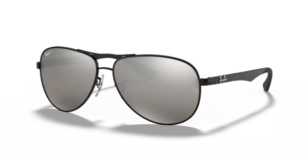 Ray-Ban Aviator Sunglasses Carbon Fibre Frame Grey Mirror Lens RB8313 002/K7