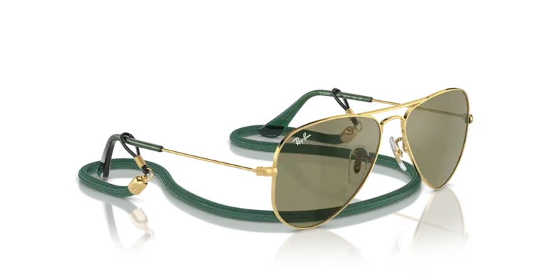 Ray-Ban Sunglasses Junior Aviator Arista Gold Green Mirror RJ9506S 223/6R