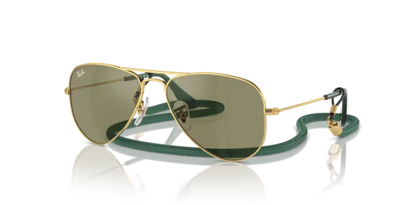 Ray-Ban Sunglasses Junior Aviator Arista Gold Green Mirror RJ9506S 223/6R