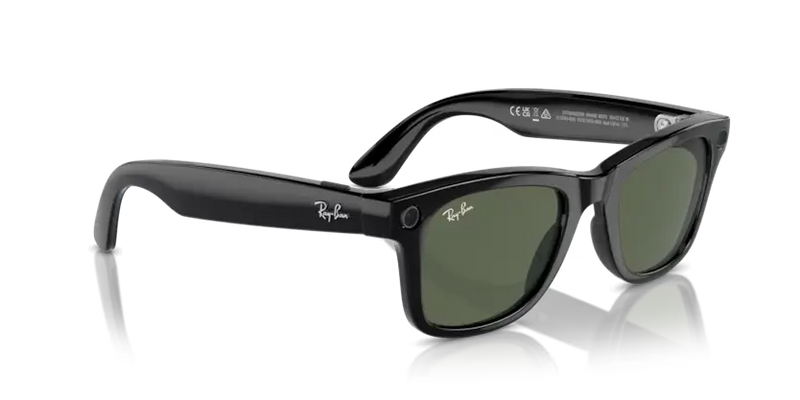 Ray-Ban Meta Wayfarer Sunglasses Black Frame Green Lens RW4006 601/7150