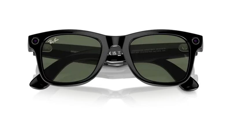 Ray-Ban Meta Wayfarer Sunglasses Black Frame Green Lens RW4006 601/7150