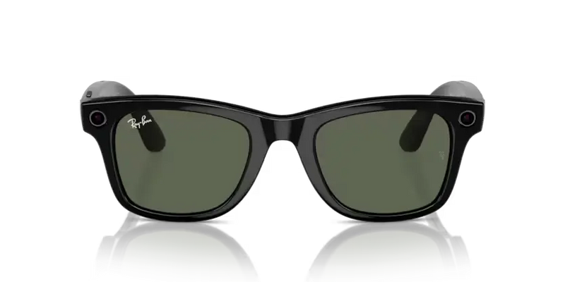 Ray-Ban Meta Wayfarer Sunglasses Black Frame Green Lens RW4006 601/7150