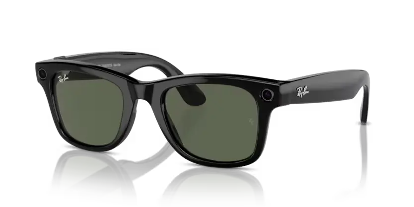 Ray-Ban Meta Wayfarer Sunglasses Black Frame Green Lens RW4006 601/7150