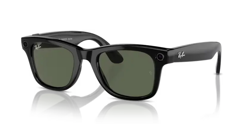 Ray-Ban Meta Wayfarer Sunglasses Black Frame Green Lens RW4006 601/7150