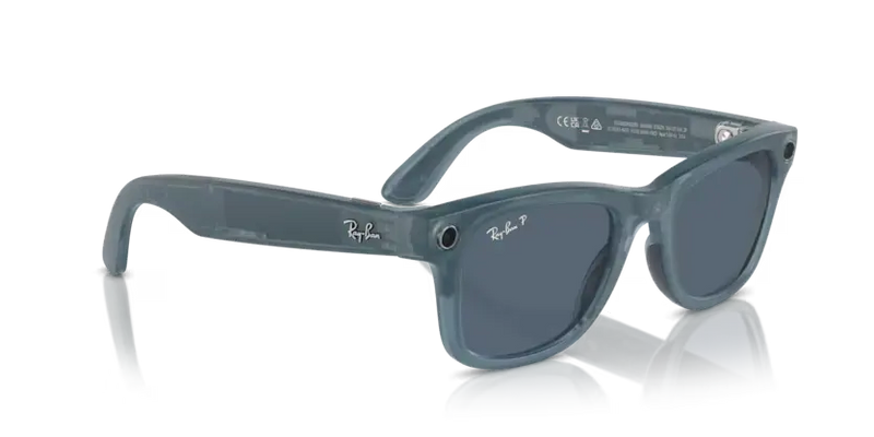 Ray-Ban Meta Wayfarer Sunglasses Jeans Frame Dusty Blue Lens RW4006 67552V50
