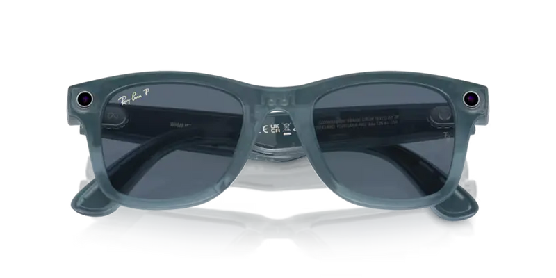 Ray-Ban Meta Wayfarer Sunglasses Jeans Frame Dusty Blue Lens RW4006 67552V50