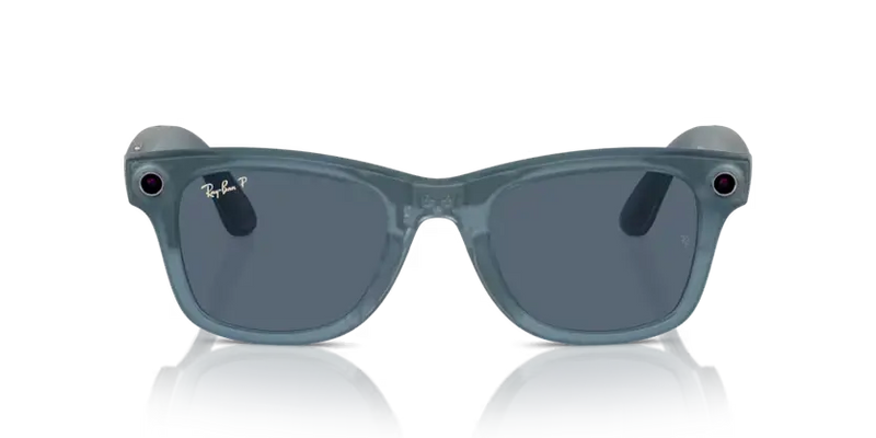 Ray-Ban Meta Wayfarer Sunglasses Jeans Frame Dusty Blue Lens RW4006 67552V50