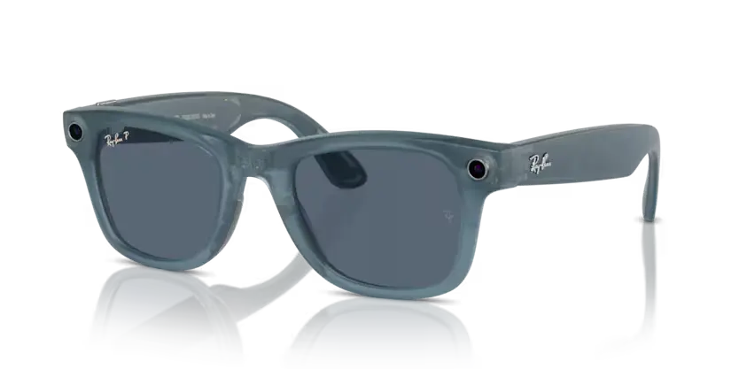 Ray-Ban Meta Wayfarer Sunglasses Jeans Frame Dusty Blue Lens RW4006 67552V50