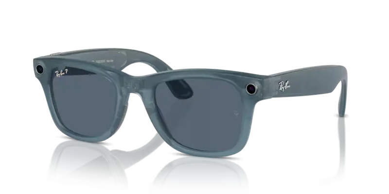 Ray-Ban Meta Wayfarer Sunglasses Jeans Frame Dusty Blue Lens RW4006 67552V50