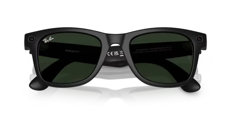 Ray-Ban Meta Wayfarer Sunglasses Black Frame Green Lens RW4008 601S1M53
