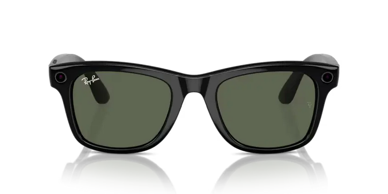 Ray-Ban Meta Wayfarer Sunglasses Black Frame Green Lens RW4008 601/7153