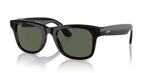 Ray-Ban Meta Wayfarer Sunglasses Black Frame Green Lens RW4008 601/7153