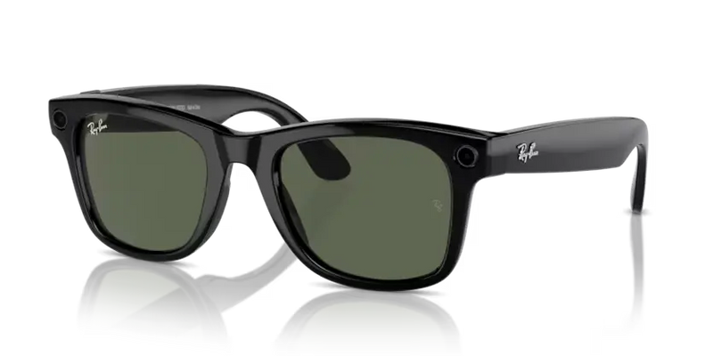 Ray-Ban Meta Wayfarer Sunglasses Black Frame Green Lens RW4008 601/7153