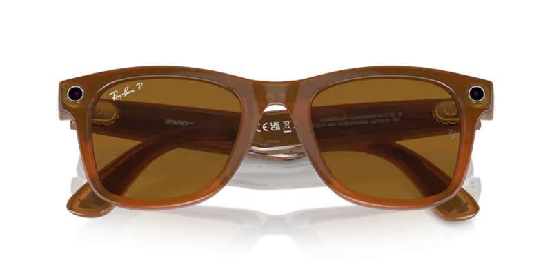 Ray-Ban Meta Wayfarer Sunglasses Caramel Frame Brown Lens RW4008 67068353