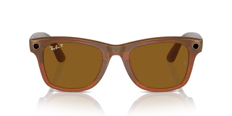 Ray-Ban Meta Wayfarer Sunglasses Caramel Frame Brown Lens RW4008 67068353