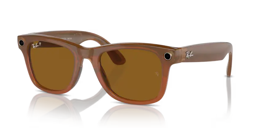 Ray-Ban Meta Wayfarer Sunglasses Caramel Frame Brown Lens RW4008 67068353