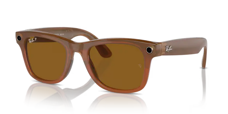 Ray-Ban Meta Wayfarer Sunglasses Caramel Frame Brown Lens RW4008 67068353