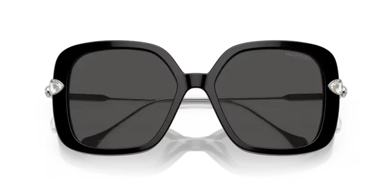 Swarovski Ladies Sunglasses Pillow Black Frame Dark Grey Lens SK6011 103887