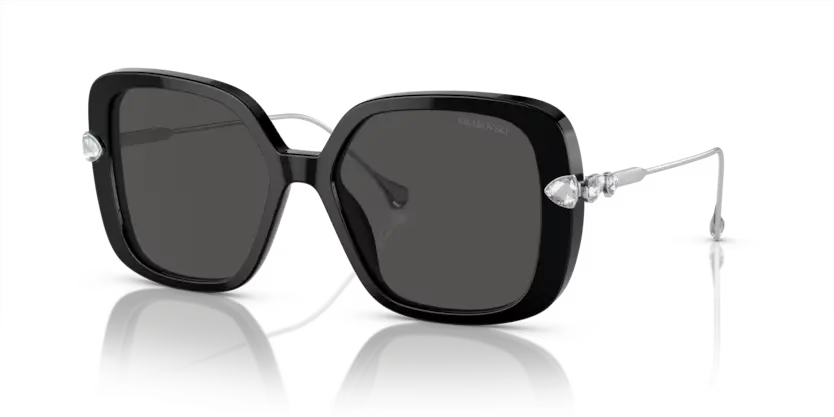 Swarovski Ladies Sunglasses Pillow Black Frame Dark Grey Lens SK6011 103887