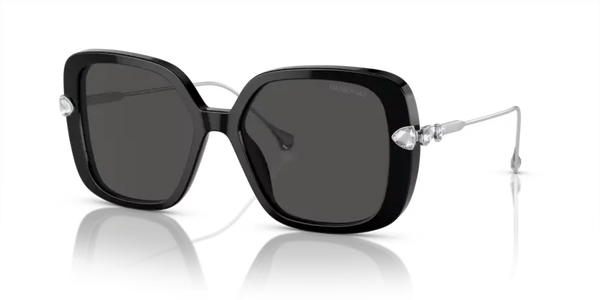 Swarovski Ladies Sunglasses Pillow Black Frame Dark Grey Lens SK6011 103887