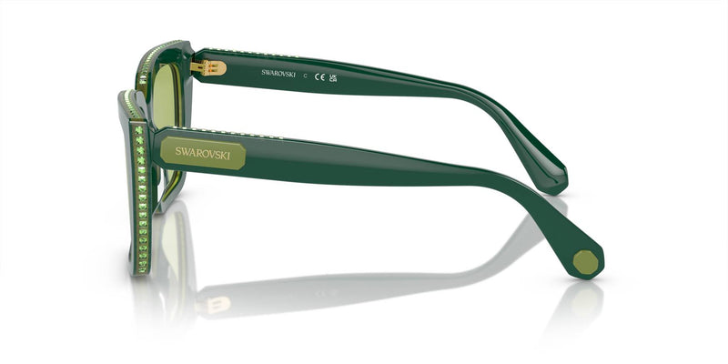 Swarovski Ladies Sunglasses Pillow Green Frame Green Lens SK6013 101730