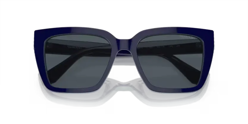 Swarovski Ladies Sunglasses Pillow Blue Frame Dark Grey Lens SK6013 101887
