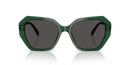 Swarovski Ladies Sunglasses Irregular Green Frame Grey Lens SK6017 104587