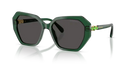Swarovski Ladies Sunglasses Irregular Green Frame Grey Lens SK6017 104587