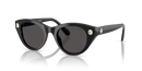 Swarovski Ladies Sunglasses Round Black Frame Dark Grey Lens SK6025 100187
