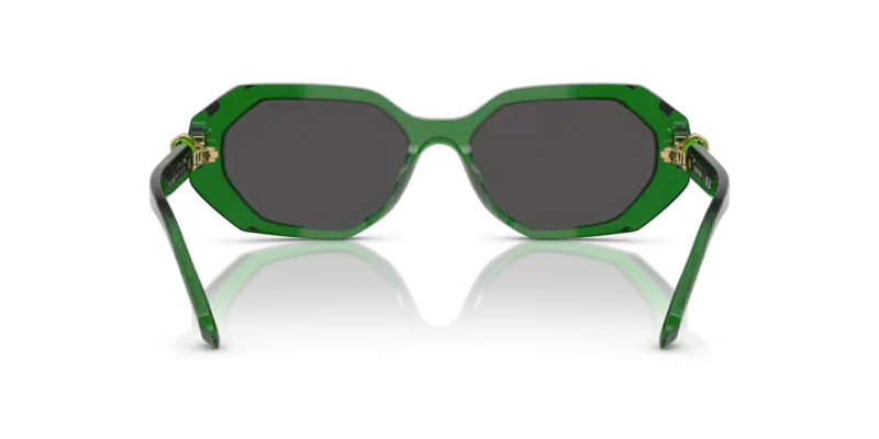 Swarovski Ladies Sunglasses Irregular Green Frame Grey Lens SK6028 106487
