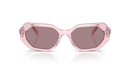 Swarovski Ladies Sunglasses Irregular Pink Frame Purple Lens SK6028 30017N