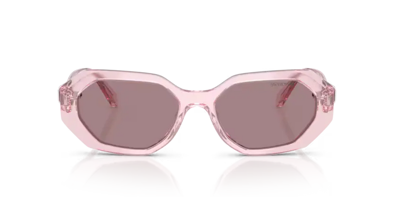 Swarovski Ladies Sunglasses Irregular Pink Frame Purple Lens SK6028 30017N