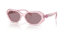 Swarovski Ladies Sunglasses Irregular Pink Frame Purple Lens SK6028 30017N
