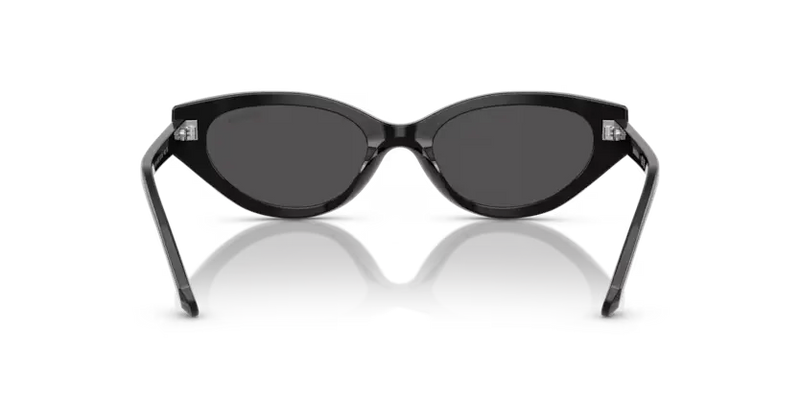 Swarovski Ladies Sunglasses Round Black Frame Dark Grey Lens SK6030 100187