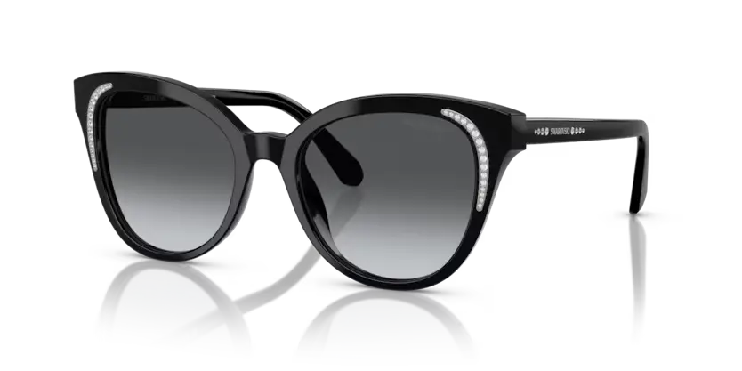 Swarovski Ladies Sunglasses Butterfly Black Frame Grey Lens SK6031 1001T3