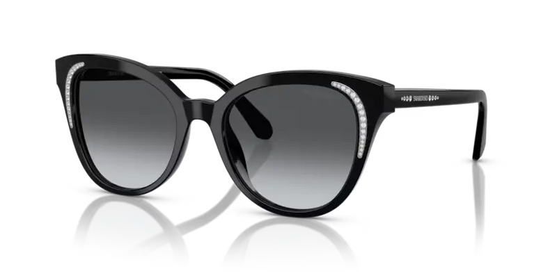 Swarovski Ladies Sunglasses Butterfly Black Frame Grey Lens SK6031 1001T3