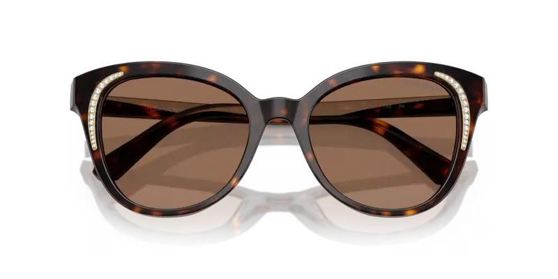 Swarovski Ladies Sunglasses Butterfly Havana Frame Brown Lens SK6031 100273