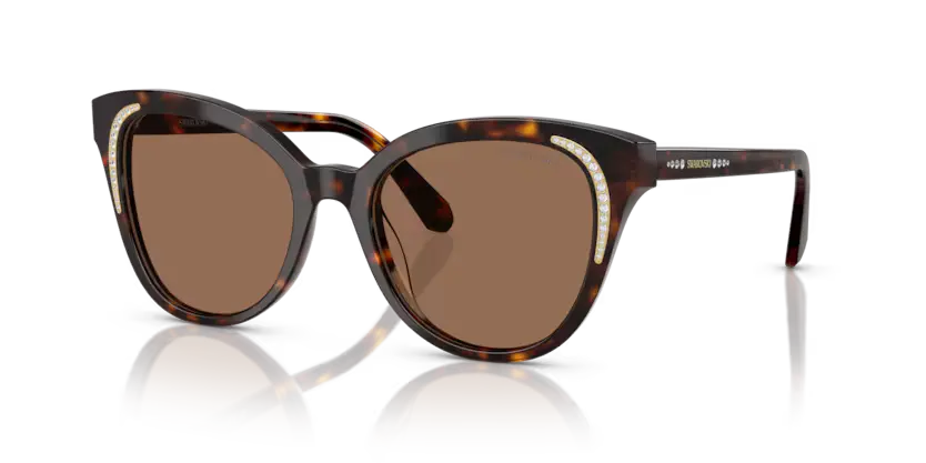 Swarovski Ladies Sunglasses Butterfly Havana Frame Brown Lens SK6031 100273