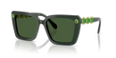 Swarovski Ladies Sunglasses Square Green Frame Green Lens SK6032 102671 Swarovski