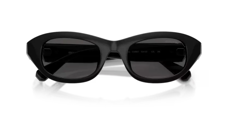 Swarovski Ladies Sunglasses Pillow Black Frame Dark Grey Lens SK6036U 103887