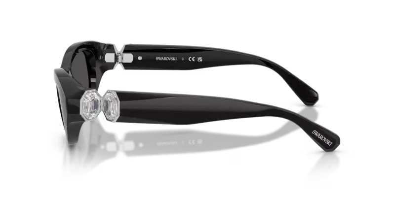 Swarovski Ladies Sunglasses Pillow Black Frame Dark Grey Lens SK6036U 103887