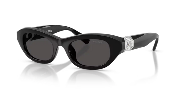 Swarovski Ladies Sunglasses Pillow Black Frame Dark Grey Lens SK6036U 103887