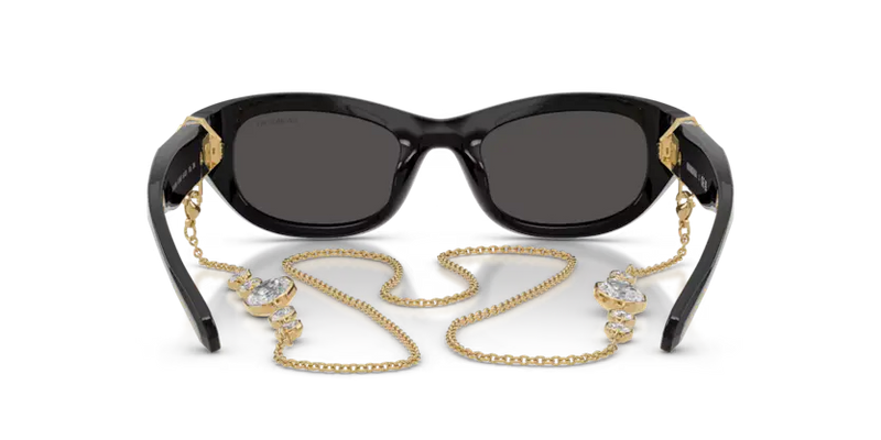 Swarovski Ladies Sunglasses Pillow Black Frame Dark Grey Lens SK6036U 107687