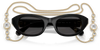Swarovski Ladies Sunglasses Pillow Black Frame Dark Grey Lens SK6036U 107687 Swarovski
