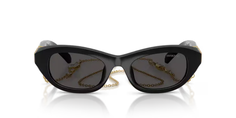 Swarovski Ladies Sunglasses Pillow Black Frame Dark Grey Lens SK6036U 107687
