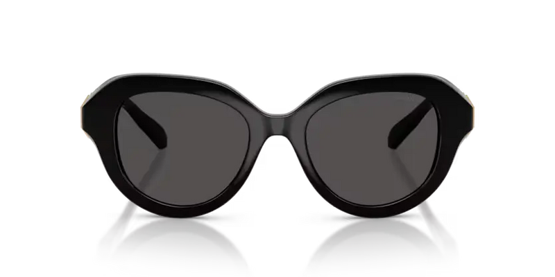 Swarovski Ladies Sunglasses Round Black Frame Dark Grey Lens SK6037 100187