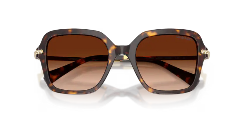 Swarovski Ladies Sunglasses Irregular Havana Frame Brown Lens SK6040 100274