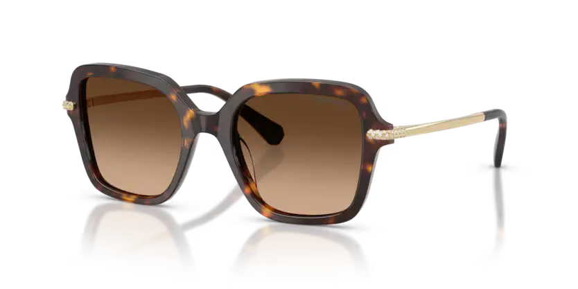 Swarovski Ladies Sunglasses Irregular Havana Frame Brown Lens SK6040 100274