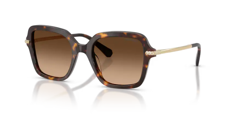 Swarovski Ladies Sunglasses Irregular Havana Frame Brown Lens SK6040 100274