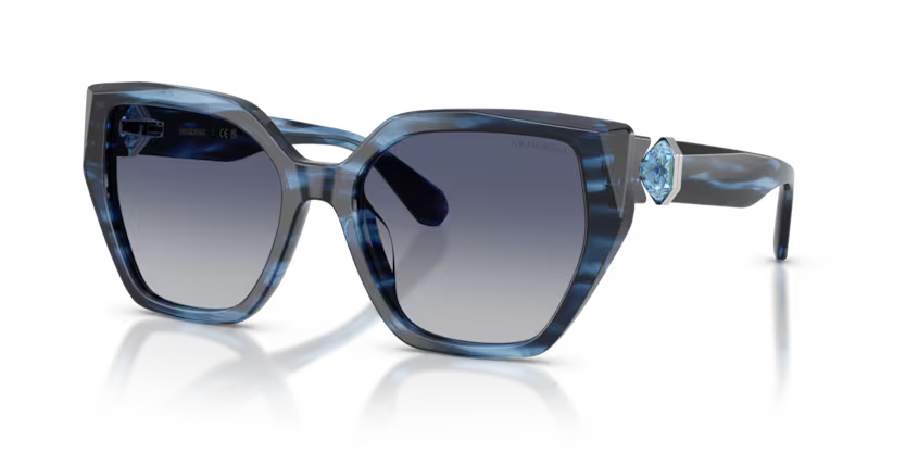 Swarovski Ladies Sunglasses Irregular Striped Blue SK6044U 10904L
